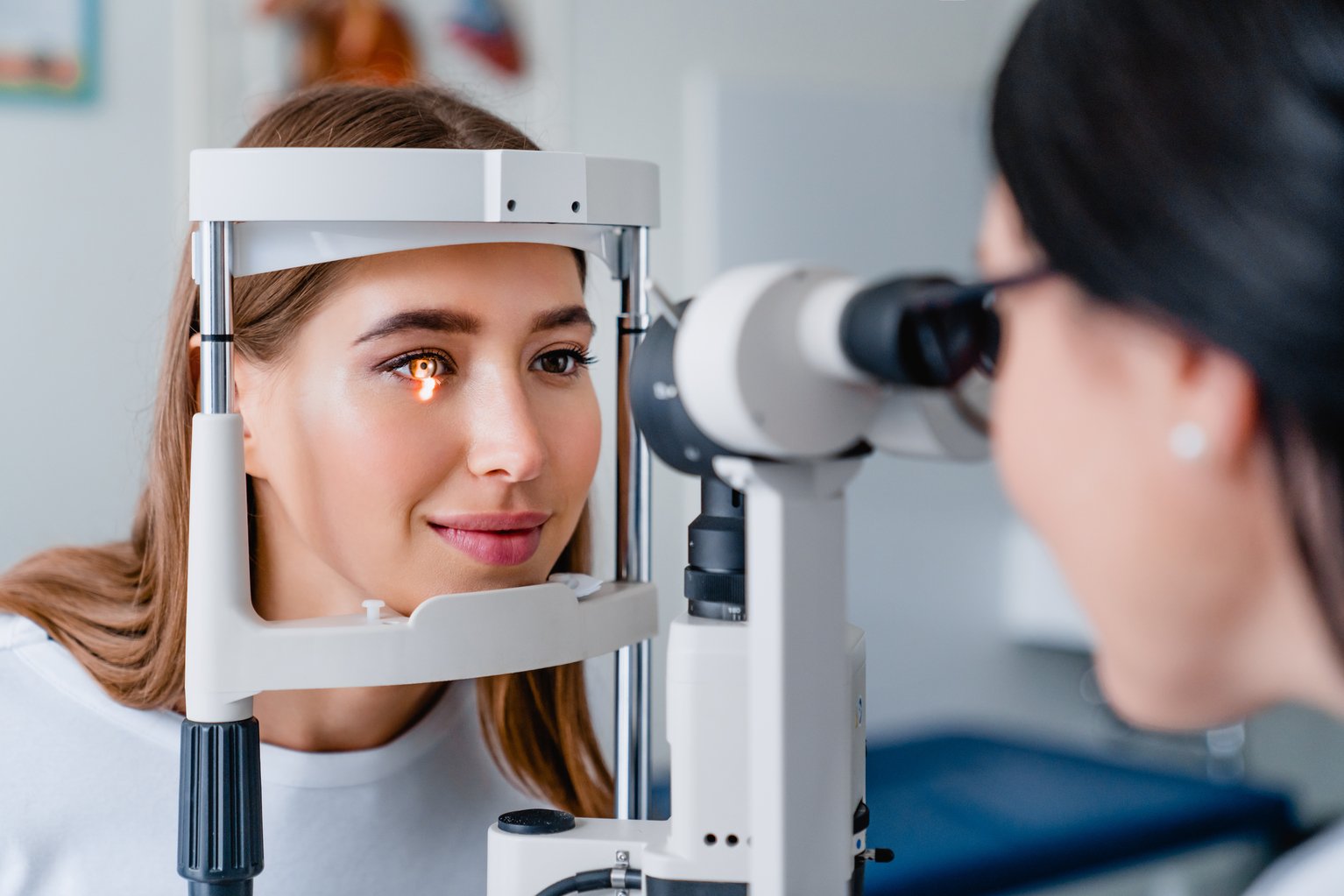 Person looking through lense